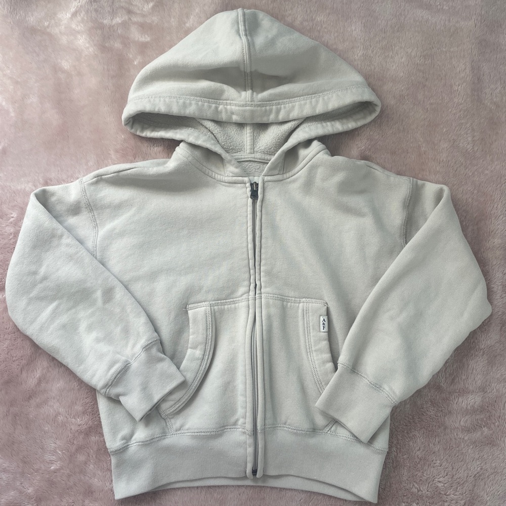 A&F Abercrombie & Fitch Kid (girl) Cream Hoodie Size 7/8